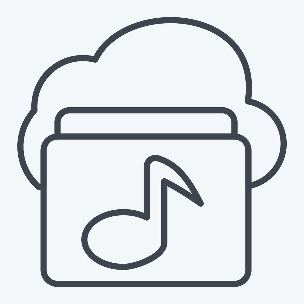 Icon Cloud Music. related to Network symbol. line style. simple illustration vector