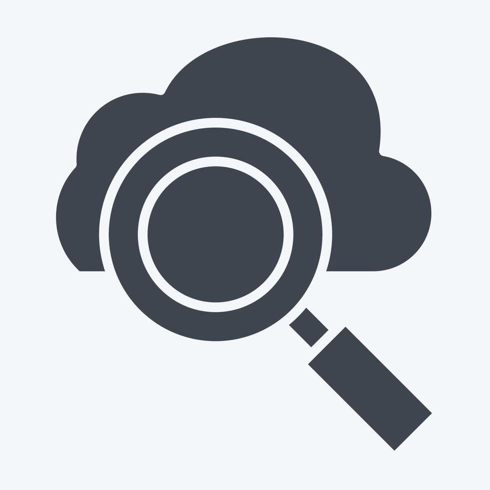 Icon Cloud Search. related to Network symbol. glyph style. simple illustration vector