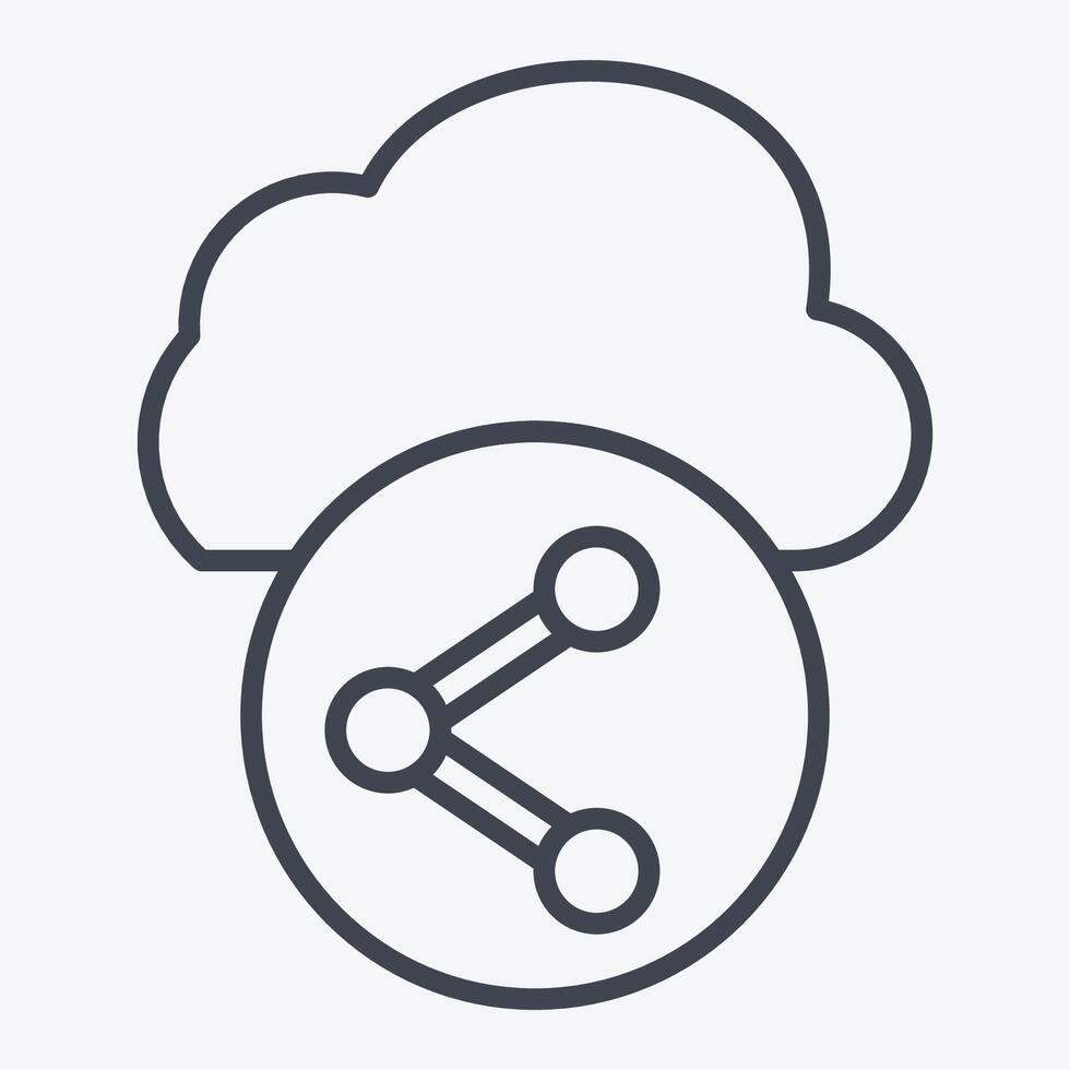 Icon Cloud Share. related to Network symbol. line style. simple illustration vector