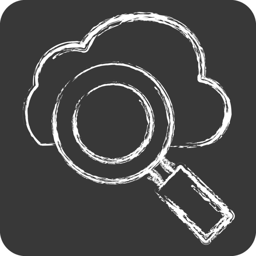 Icon Cloud Search. related to Network symbol. chalk Style. simple illustration vector