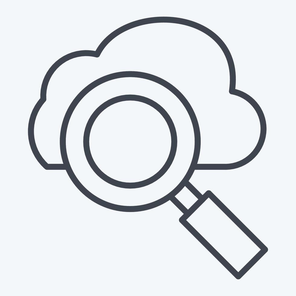 Icon Cloud Search. related to Network symbol. line style. simple illustration vector