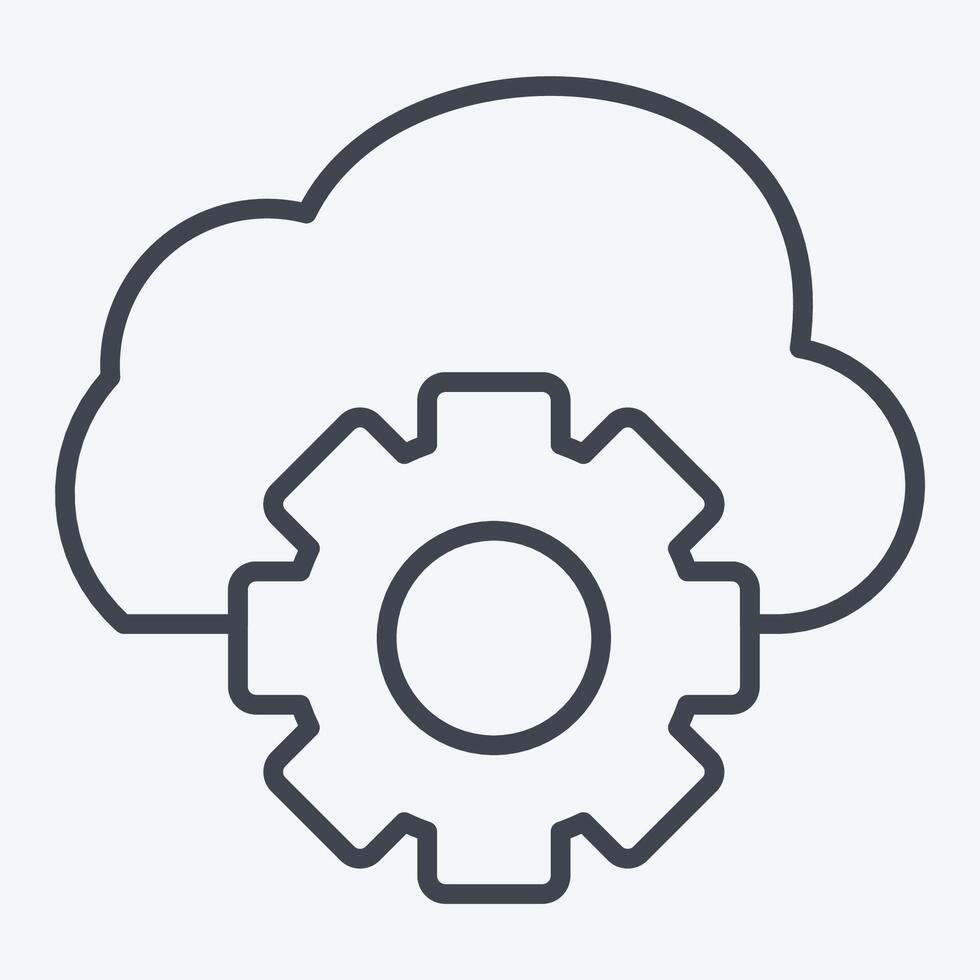 Icon Cloud Management. related to Network symbol. line style. simple illustration vector