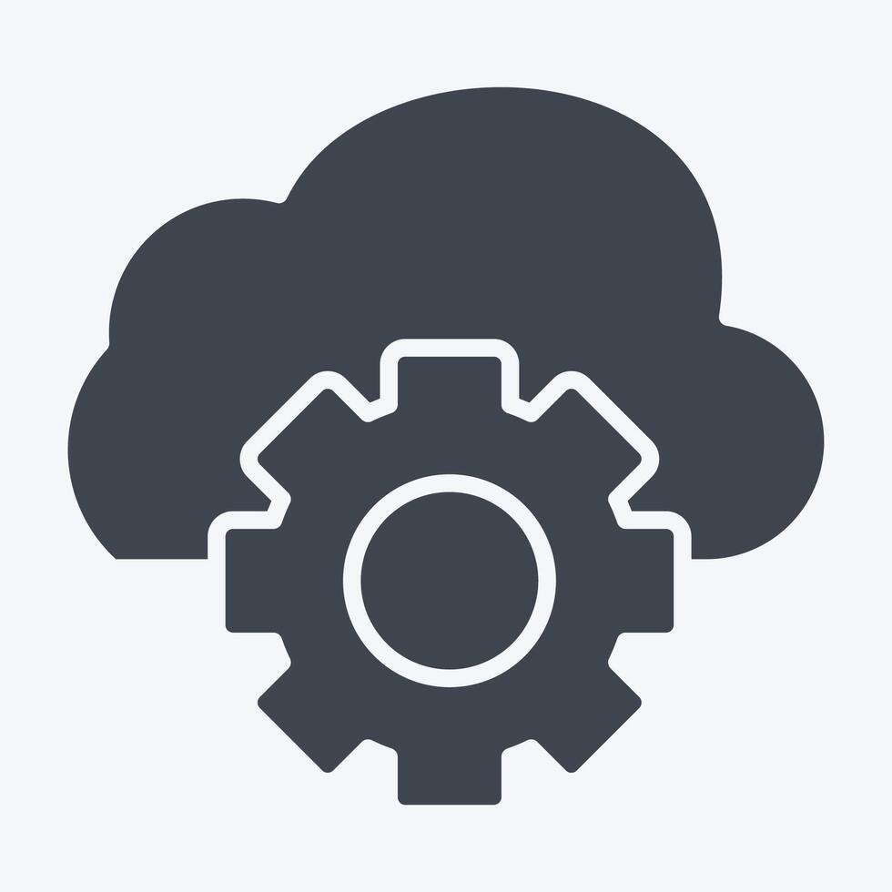 Icon Cloud Management. related to Network symbol. glyph style. simple illustration vector