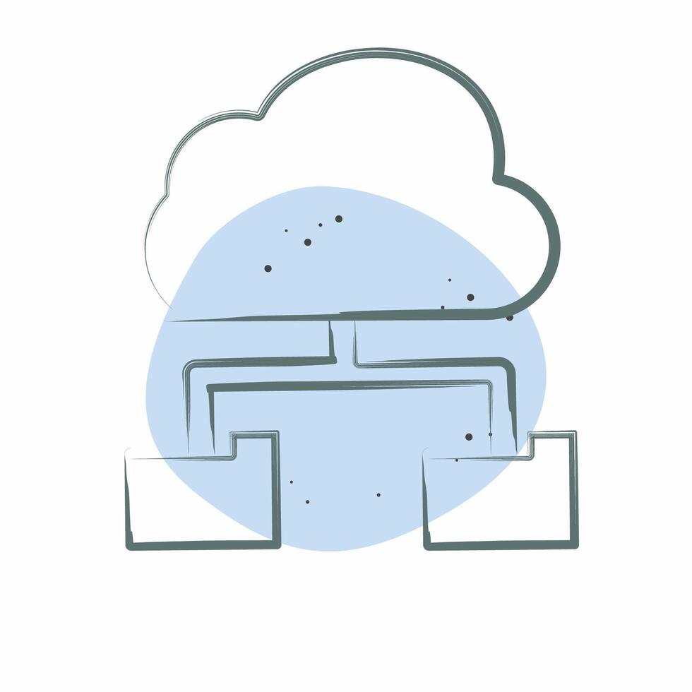 Icon Cloud Storage. related to Network symbol. Color Spot Style. simple illustration vector