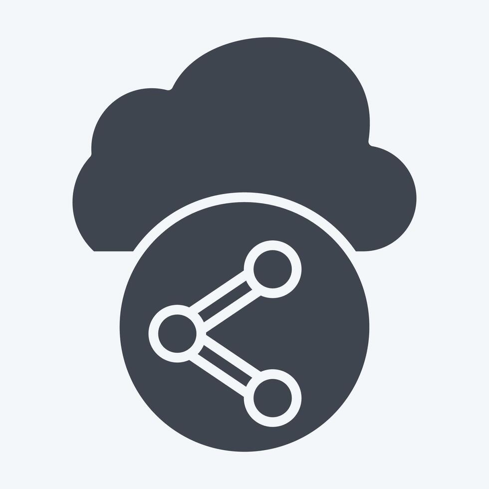 Icon Cloud Share. related to Network symbol. glyph style. simple illustration vector