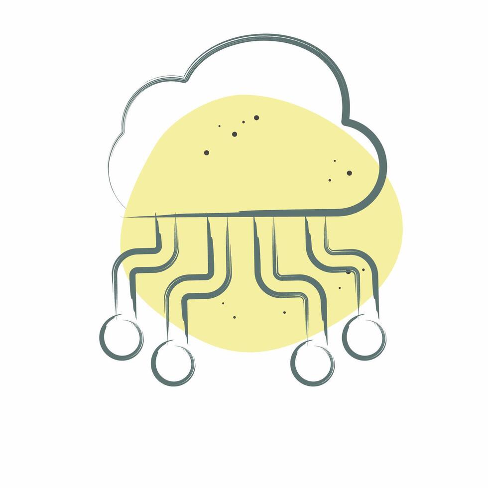 Icon Cloud Hosting. related to Network symbol. Color Spot Style. simple illustration vector