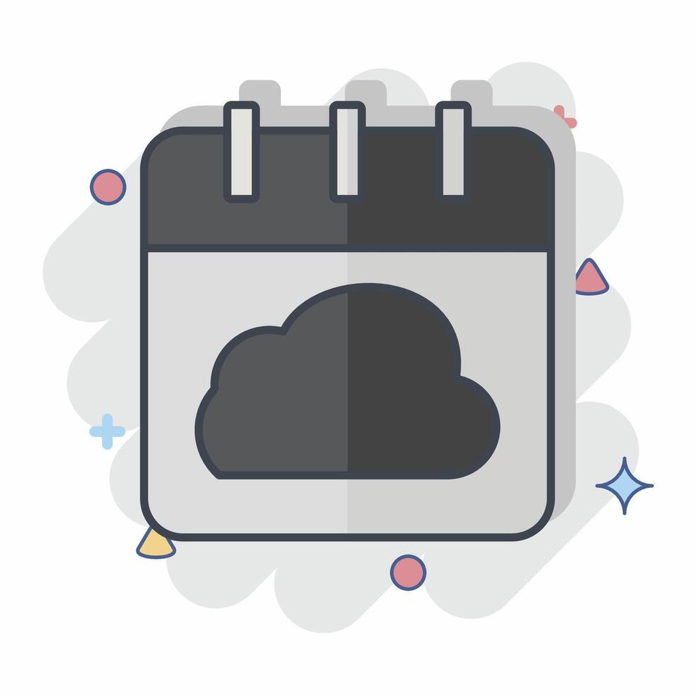 Icon Cloud Schedule. related to Network symbol. chalk Style. simple illustration vector