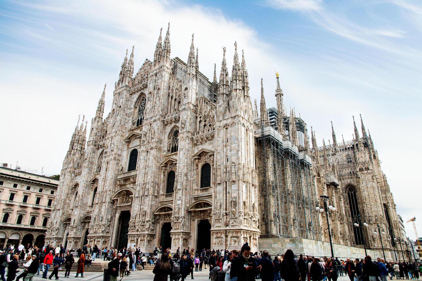 Milan, Italy-April 26, 2024 Crowds at Milan Cathedral Piazza, Italy photo