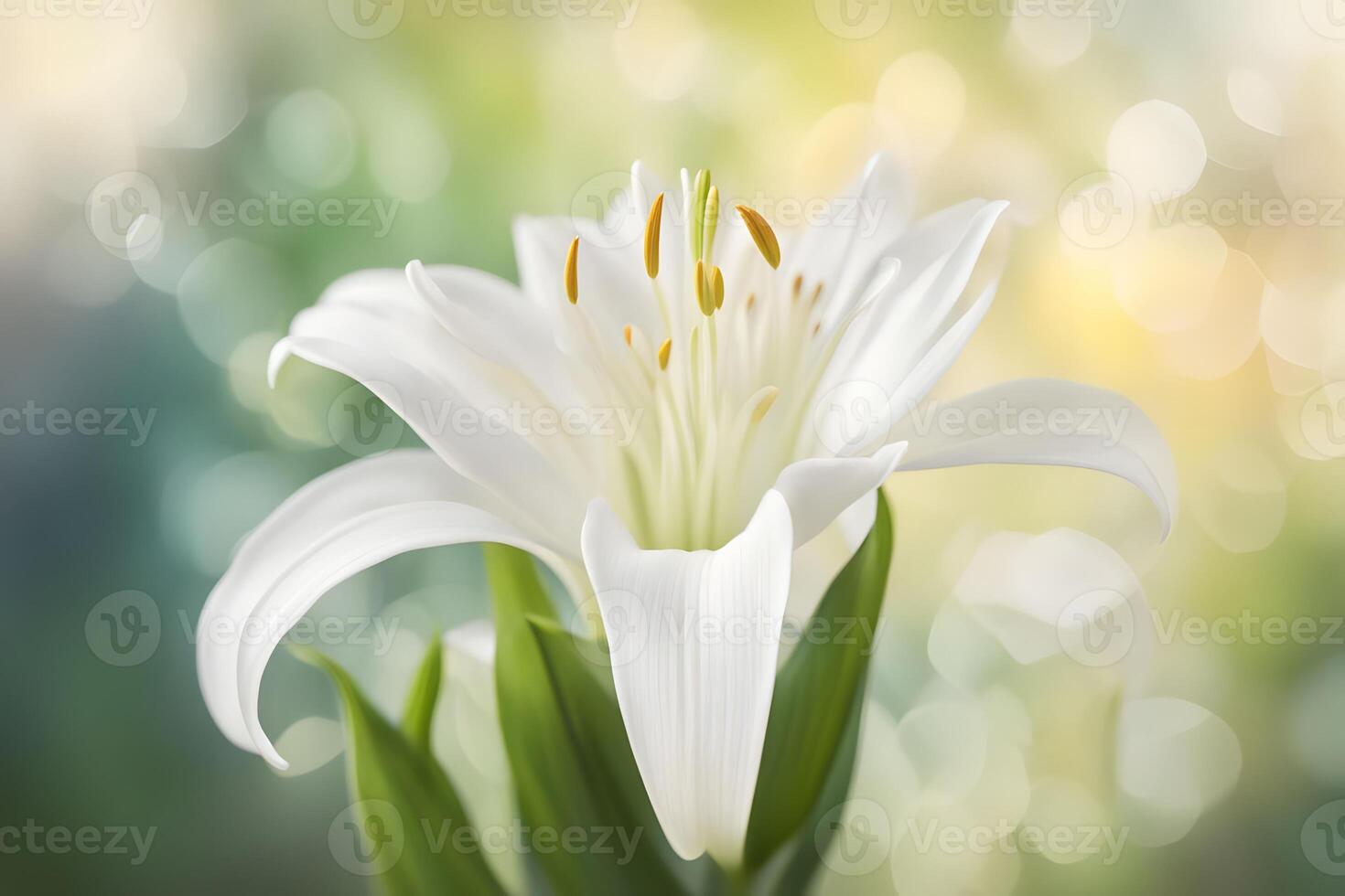 Madonna lily flower bokeh background photo