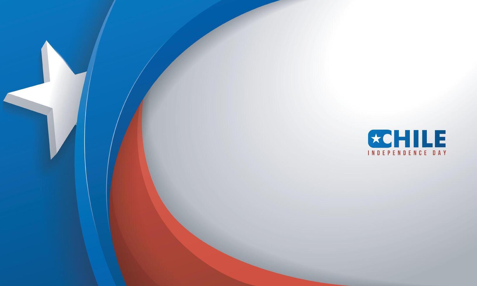 Background design of waving 3d blue and red shapes concept in white background. Good template for chile independence day campaign vector