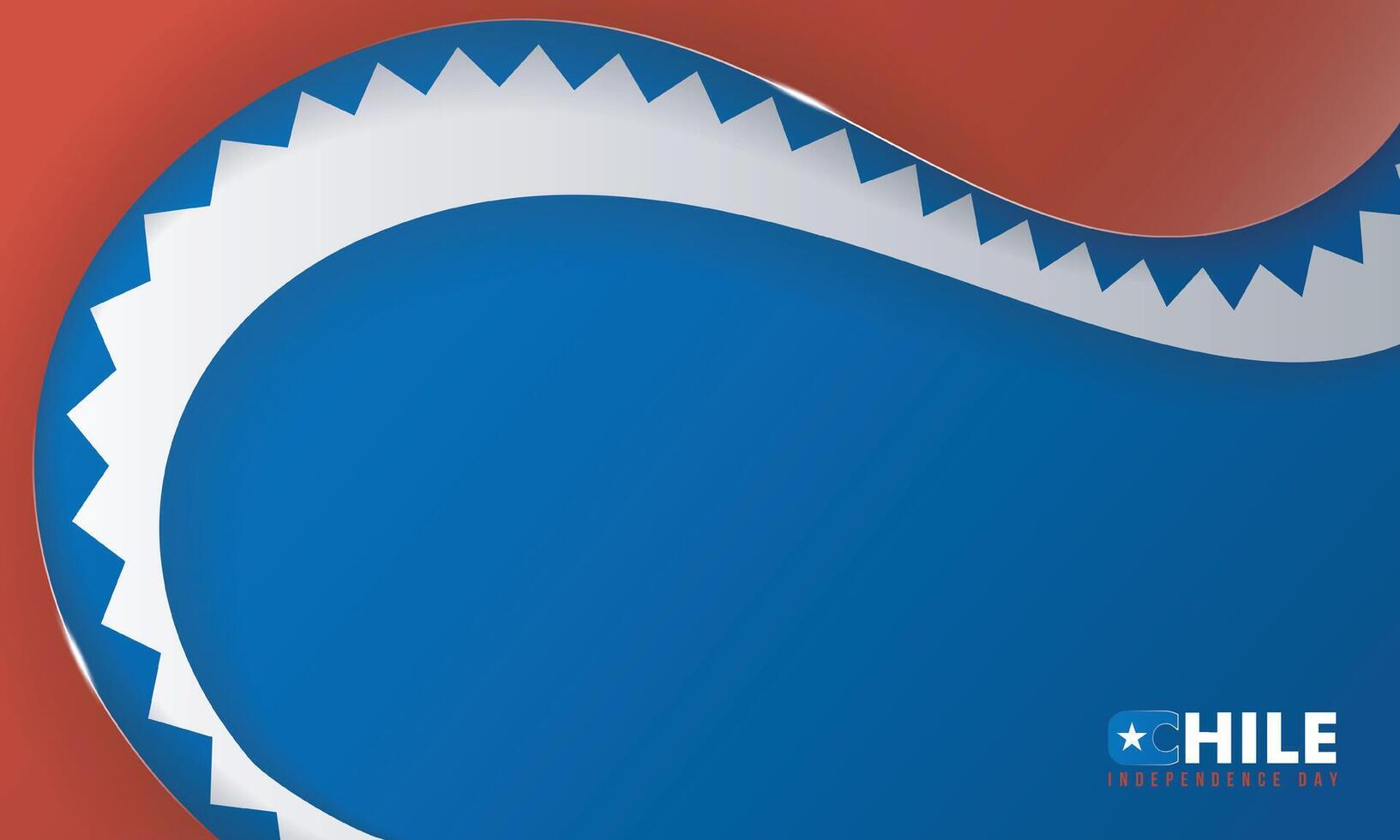 Chile background design with zigzag design in white big shape. Good template for chile national day or independence day campaign vector