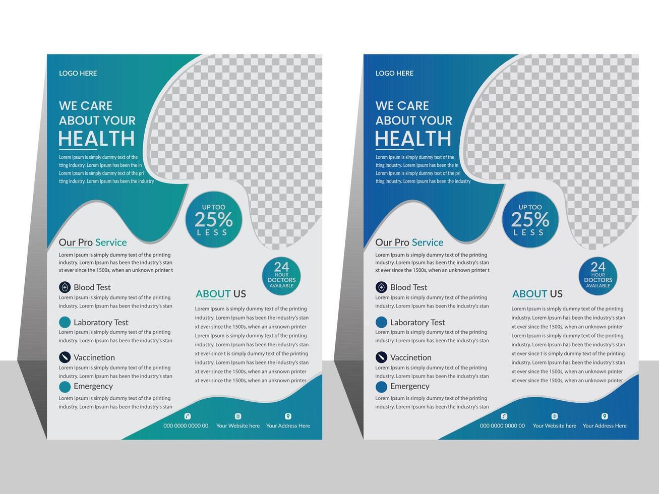 healthcare and medical flyer or poster design layout size-a4 size vector