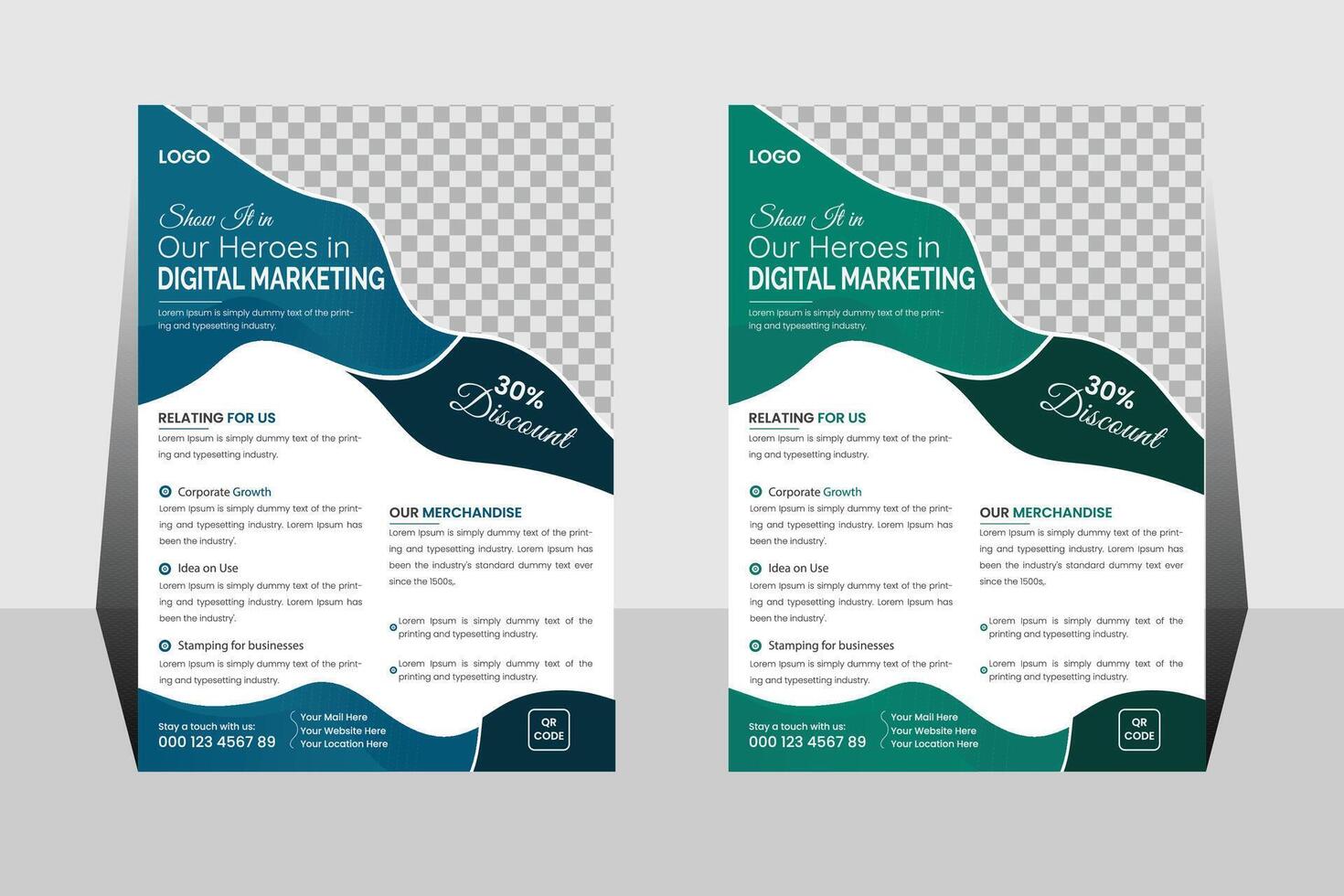travel flyer design template. clean and modern flyer design A4 Size With 0.125 bleed vector