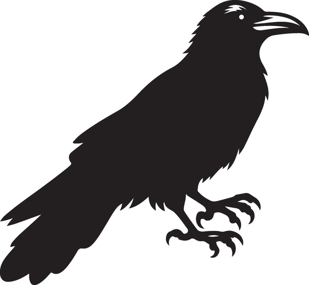 Silhouette of a Raven bird design vector