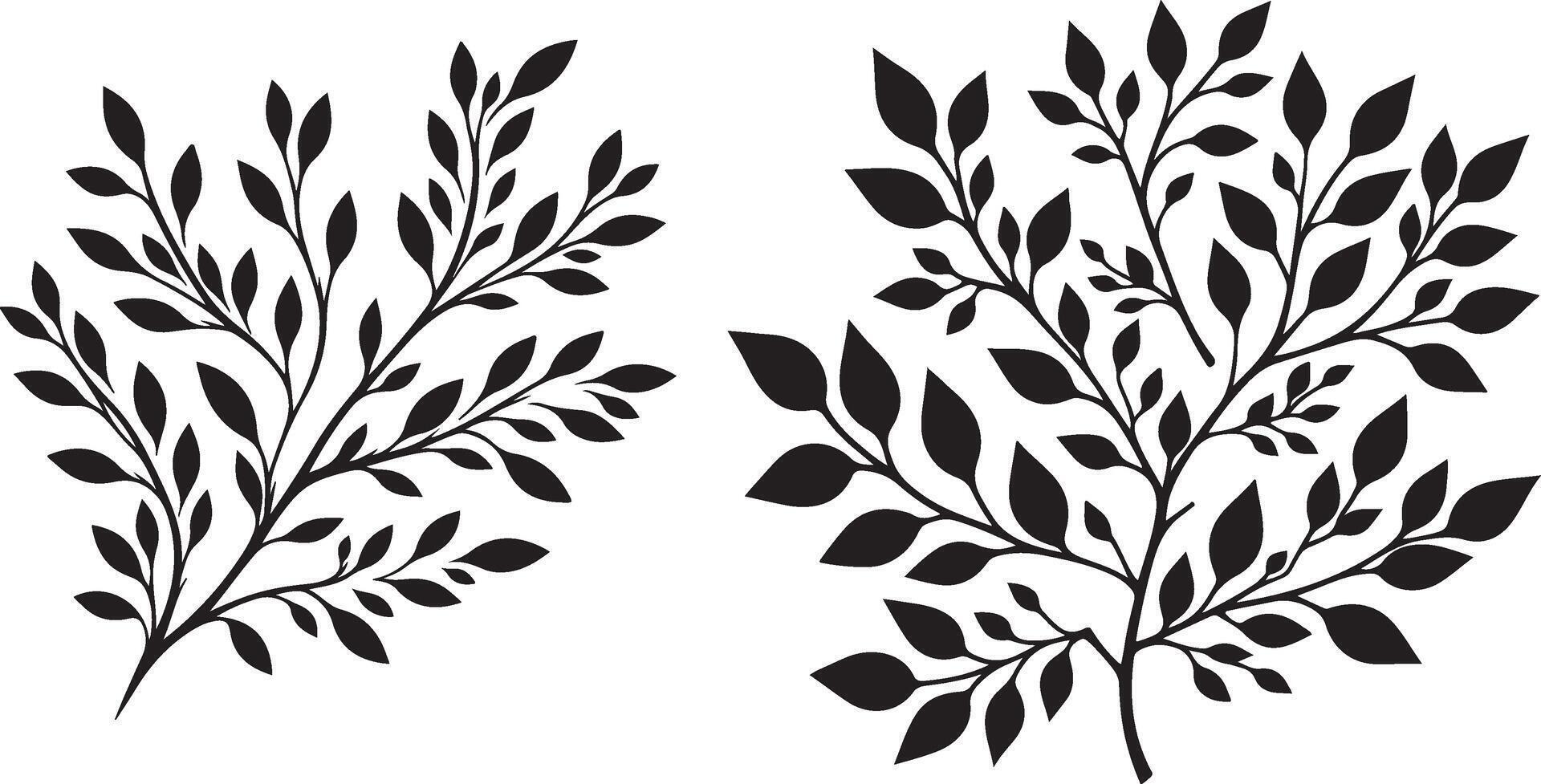 Tree branches silhouette art vector