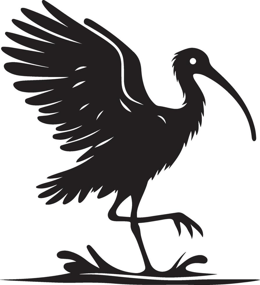 Ibis silhouette design with a white background vector