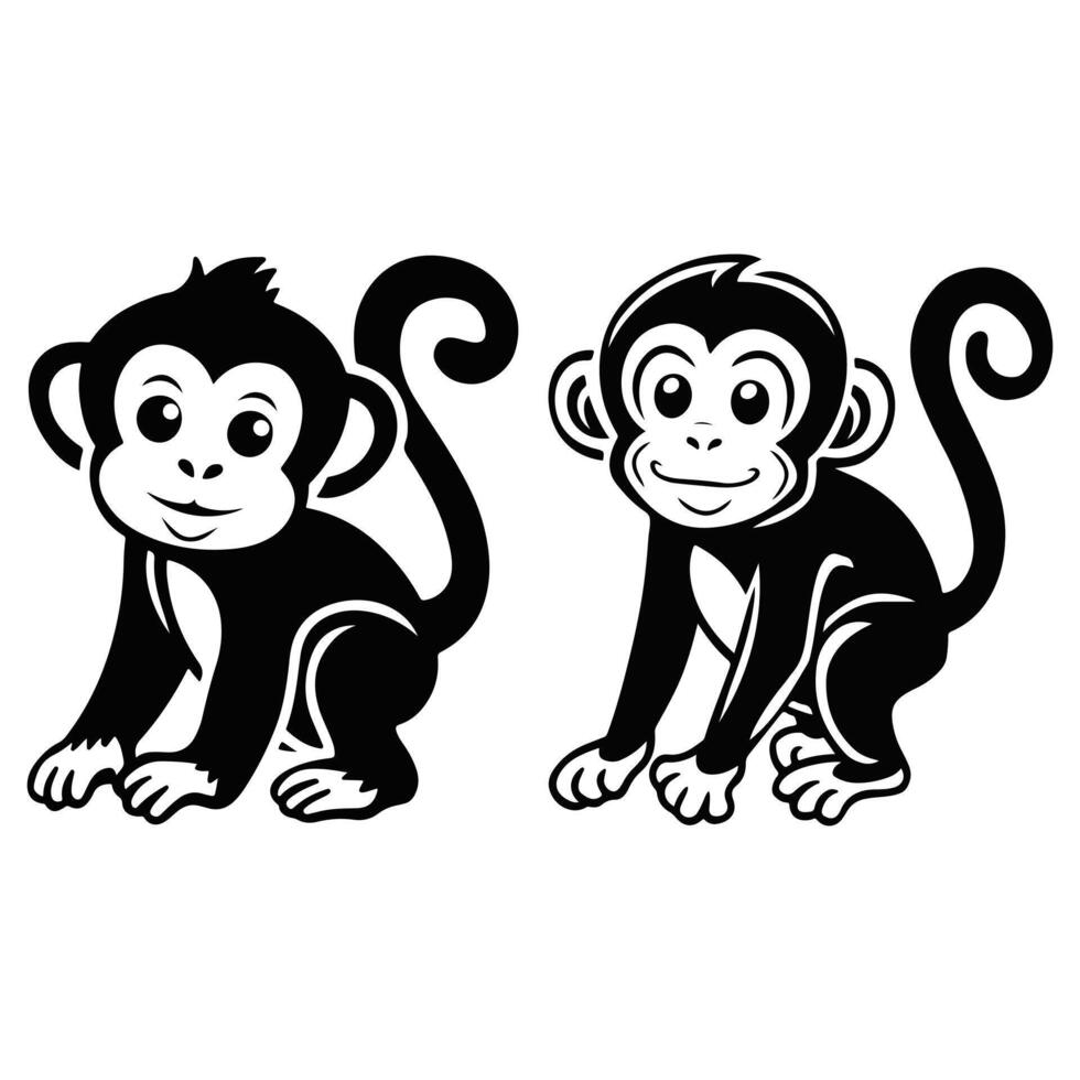 Monkey silhouette illustration vector