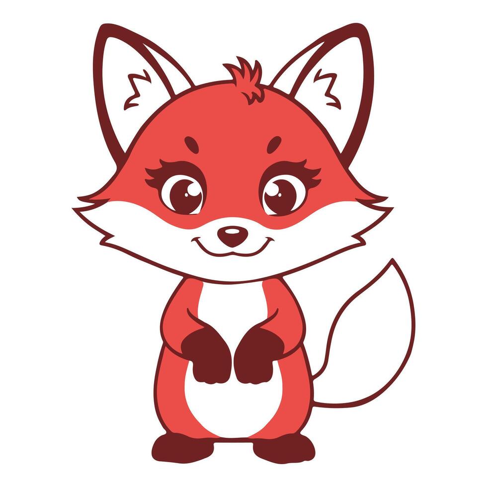 Fox cartoon illustration vector