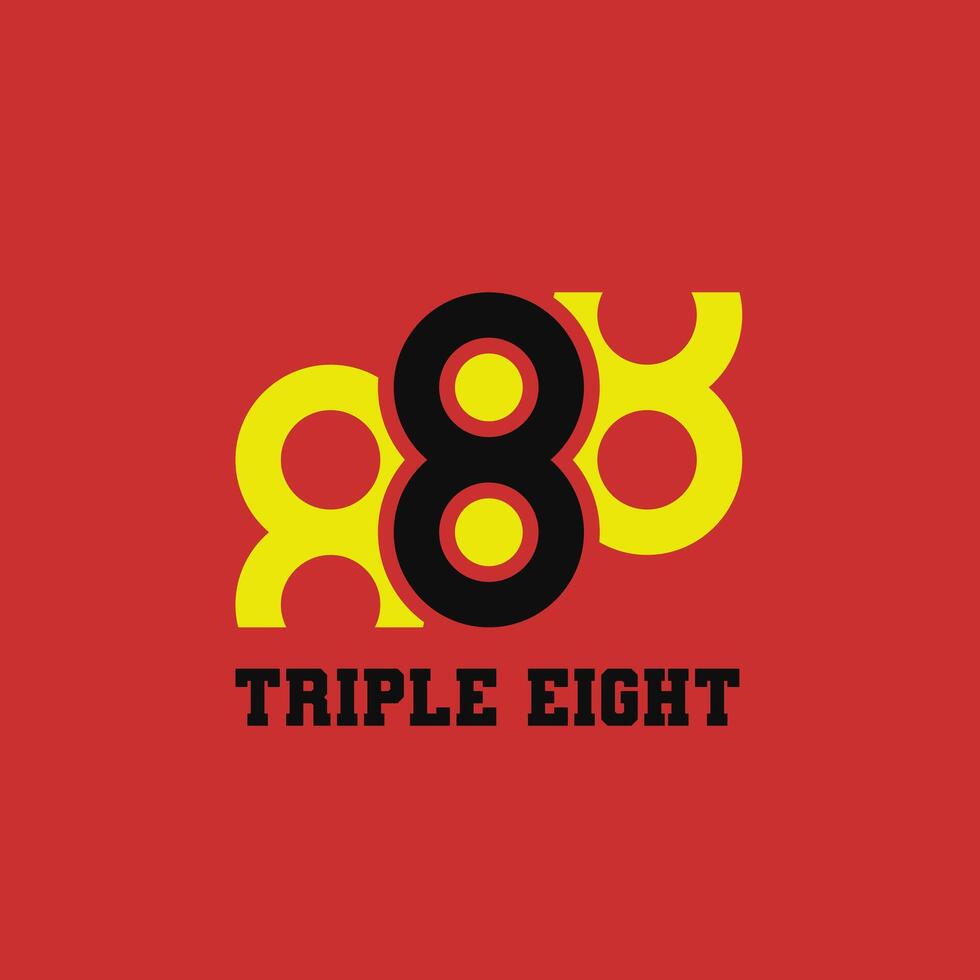 Triple Eight 8 Number Casino Bold Modern Logo vector