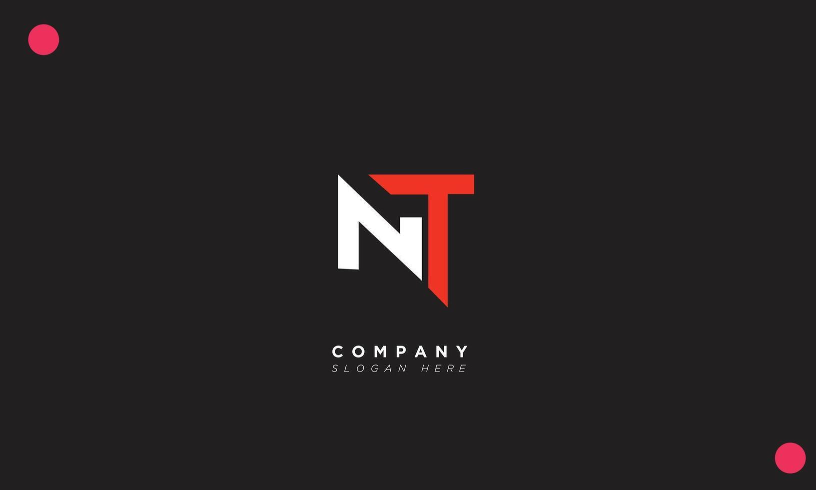 NT Alphabet letters Initials Monogram logo vector