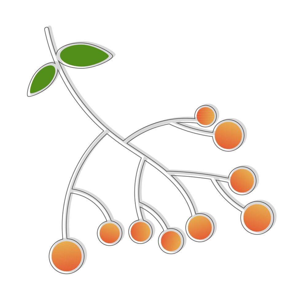 Rowan berries. Autumn illustration vector