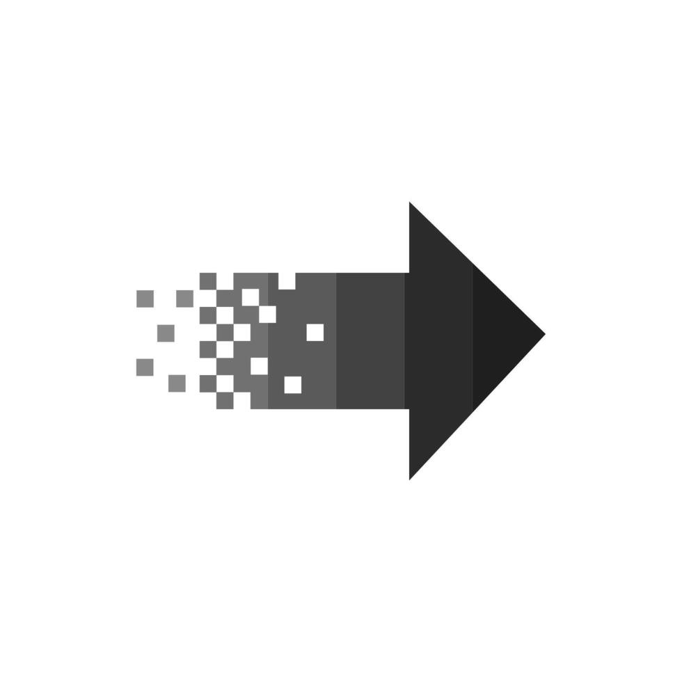 Black arrow with pixel ending vector