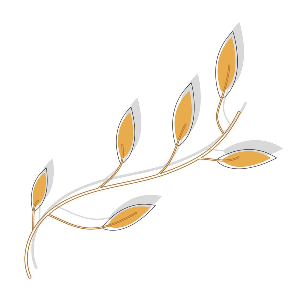Autumn falling leaf. Foliage clipart illustration. Isolated on white background vector