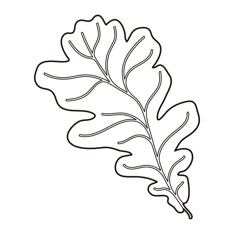 Image silhouette of a realistic shape of oak leave. Seasonal decorative background vector