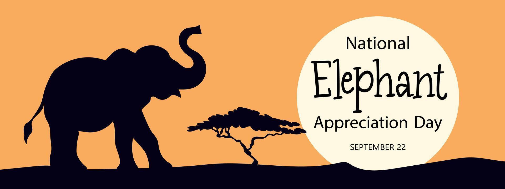 National Elephant Appreciation Day design template good for celebration usage. September 22 vector
