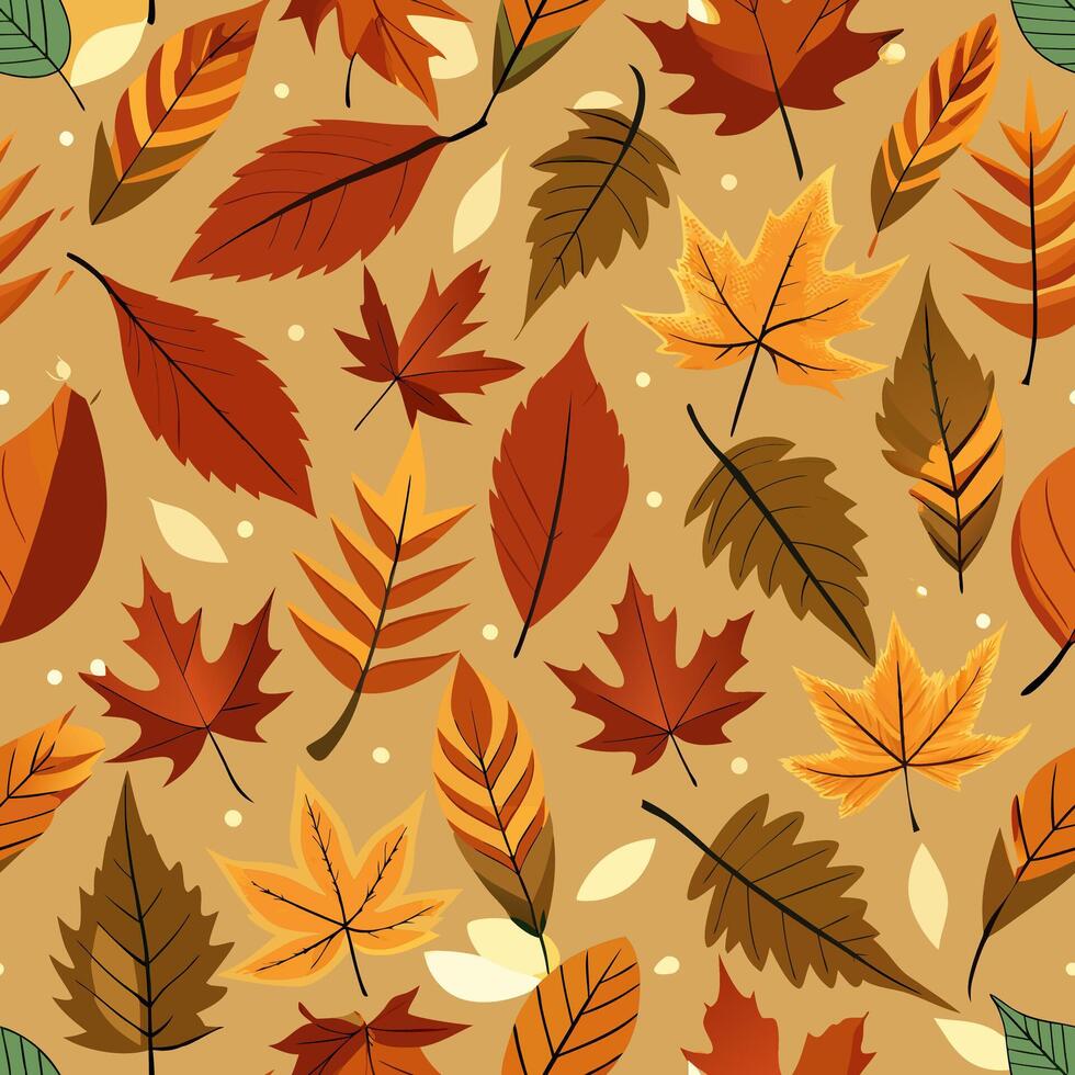 Autumn pattern of falling leaves vector