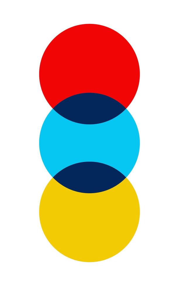 Overlap circle in bauhaus style for wall art vector