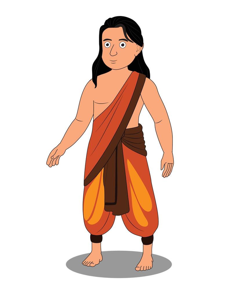 Indian religious boy cartoon character design vector
