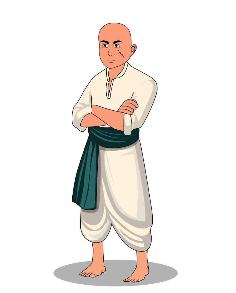 Indian village bad man cartoon character design vector