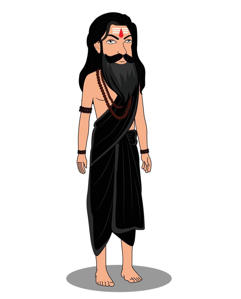 Indian religious guru cartoon character design vector