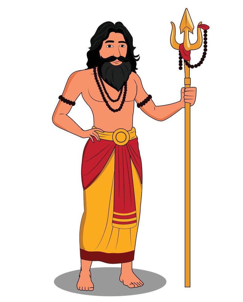 Indian religious guru cartoon character design vector
