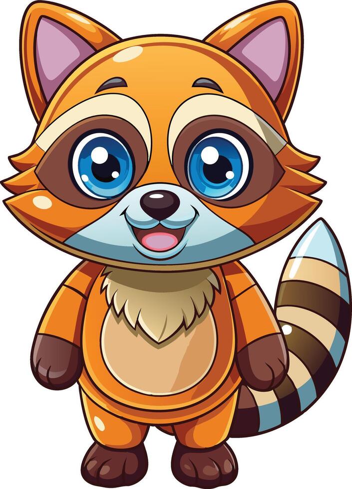 cartoon Happy Raccoon vector