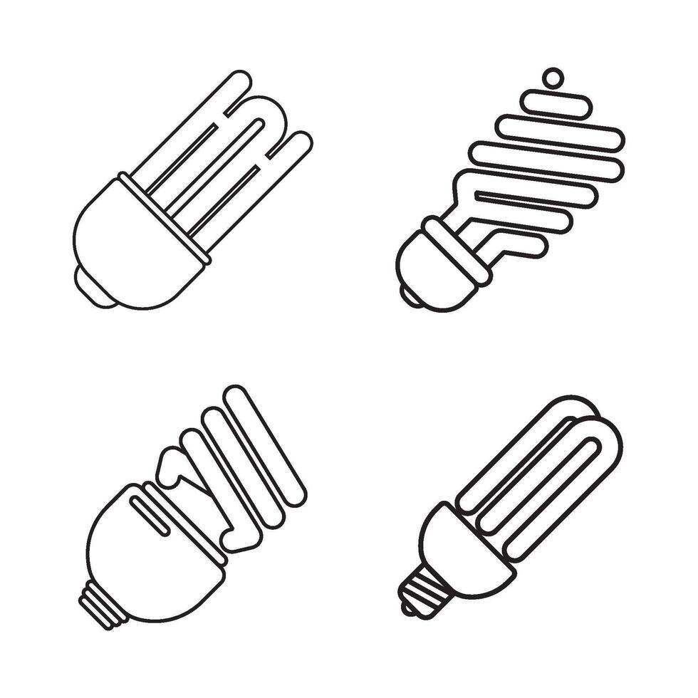 fluorescent bulbs icon vector