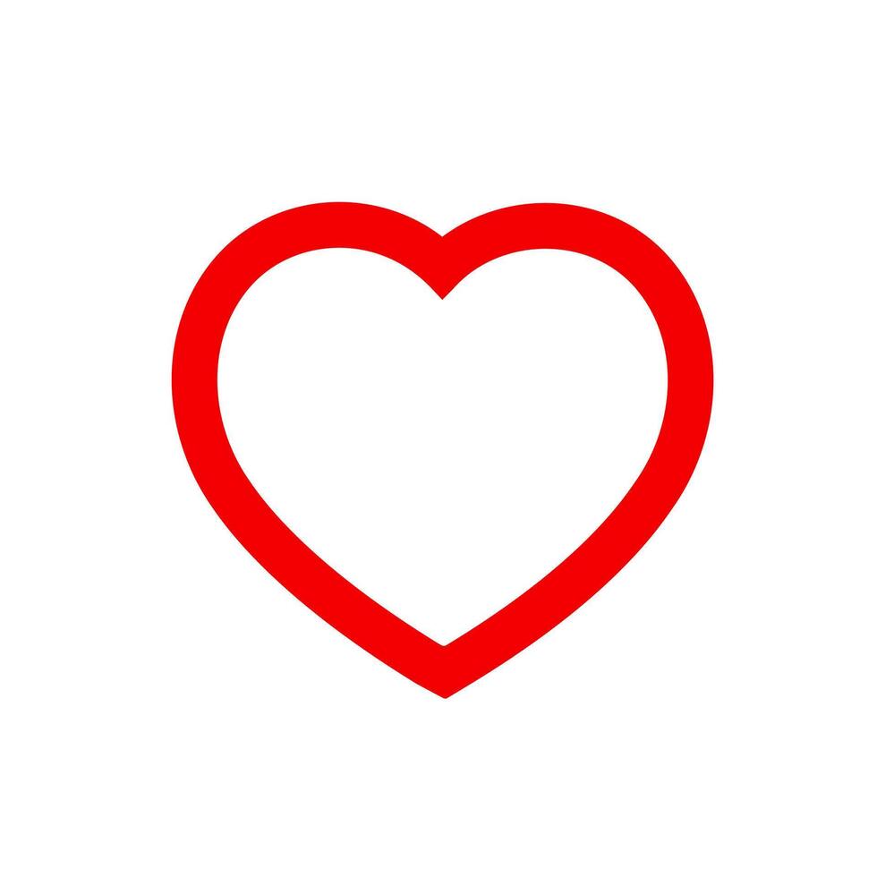 Valentine red heart icon. Heart shape on white background. vector