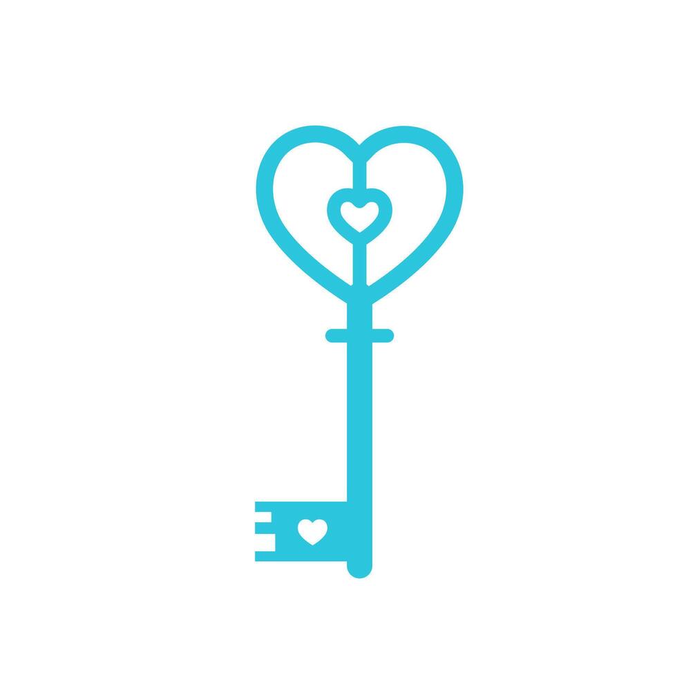 Secret key icon. Isolated on white background. From blue icon set vector