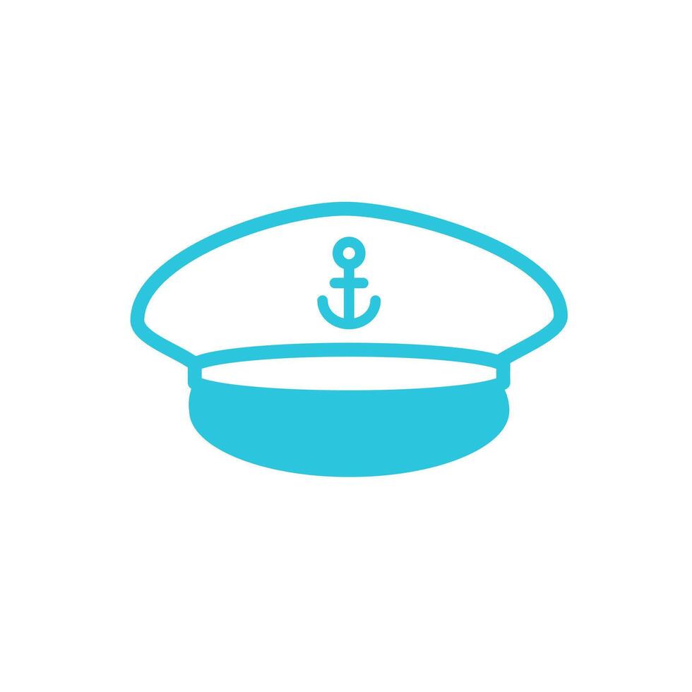 Captain hat, Isolated on white background. From blue icon set. vector