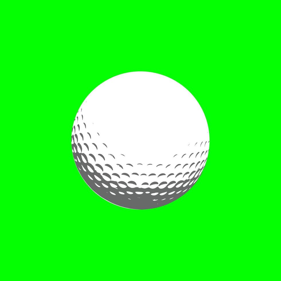 Golf ball icon, Gray and White Isolated Icon on green background vector