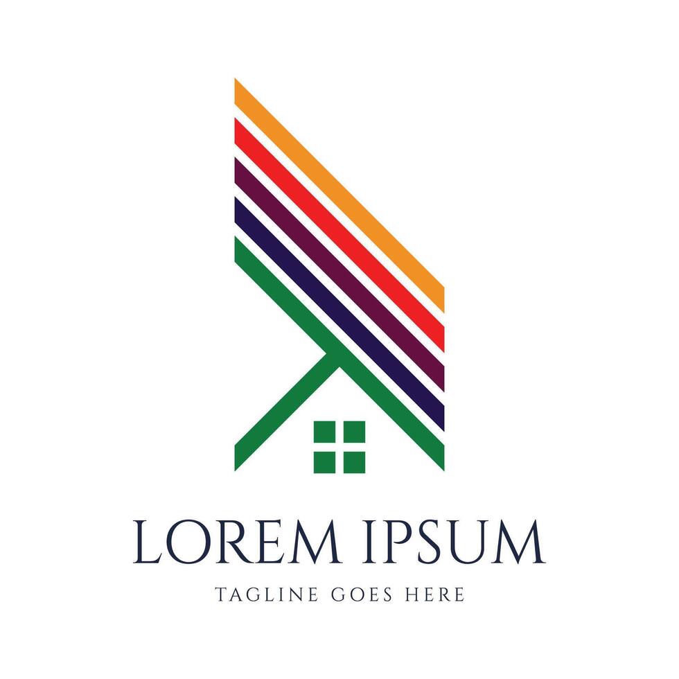 Simple Minimalist House Home Icon for Property Real Estate Insurance Illustration Design vector