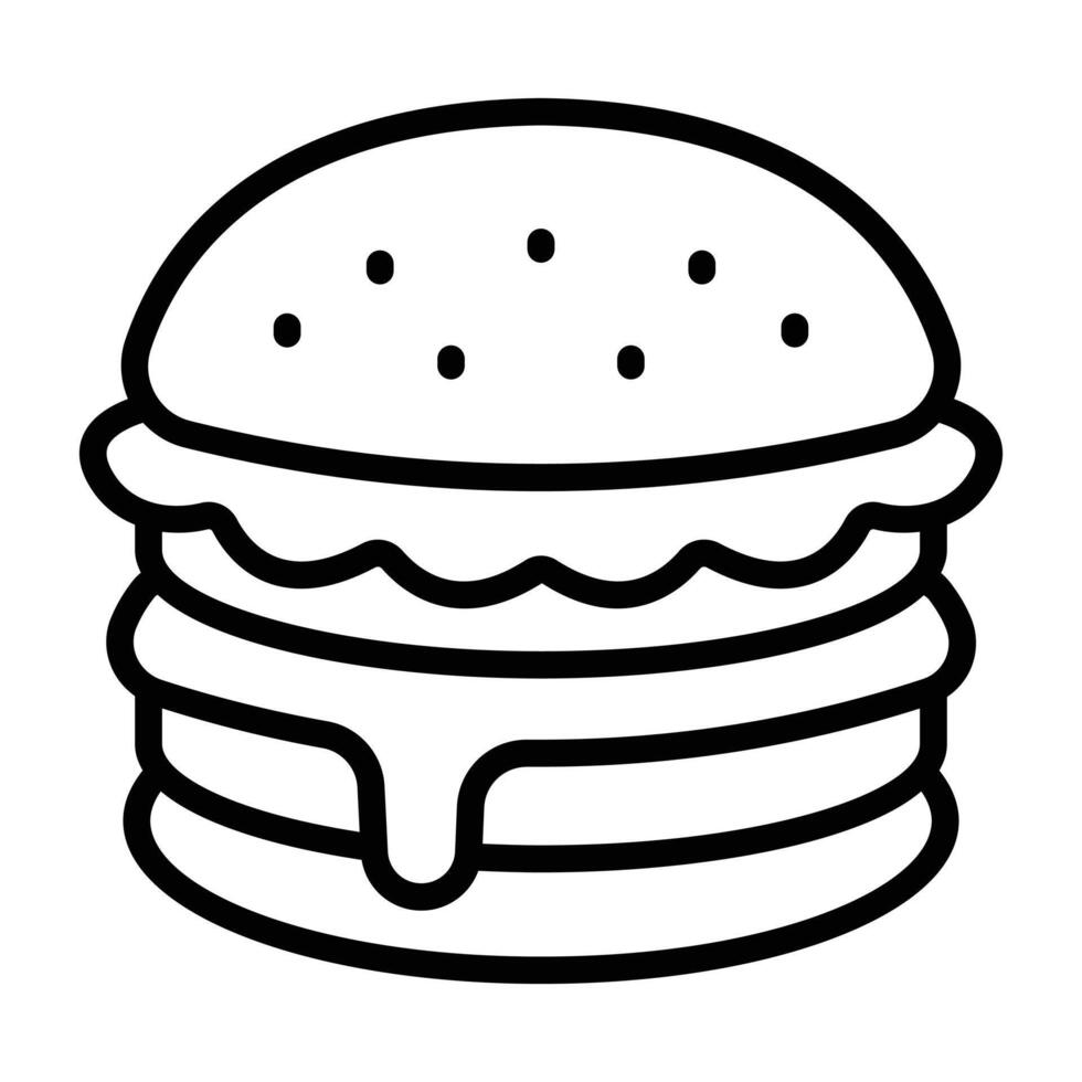 Simple Burger icon. The icon can be used for websites, print templates, presentation templates, illustrations, etc vector