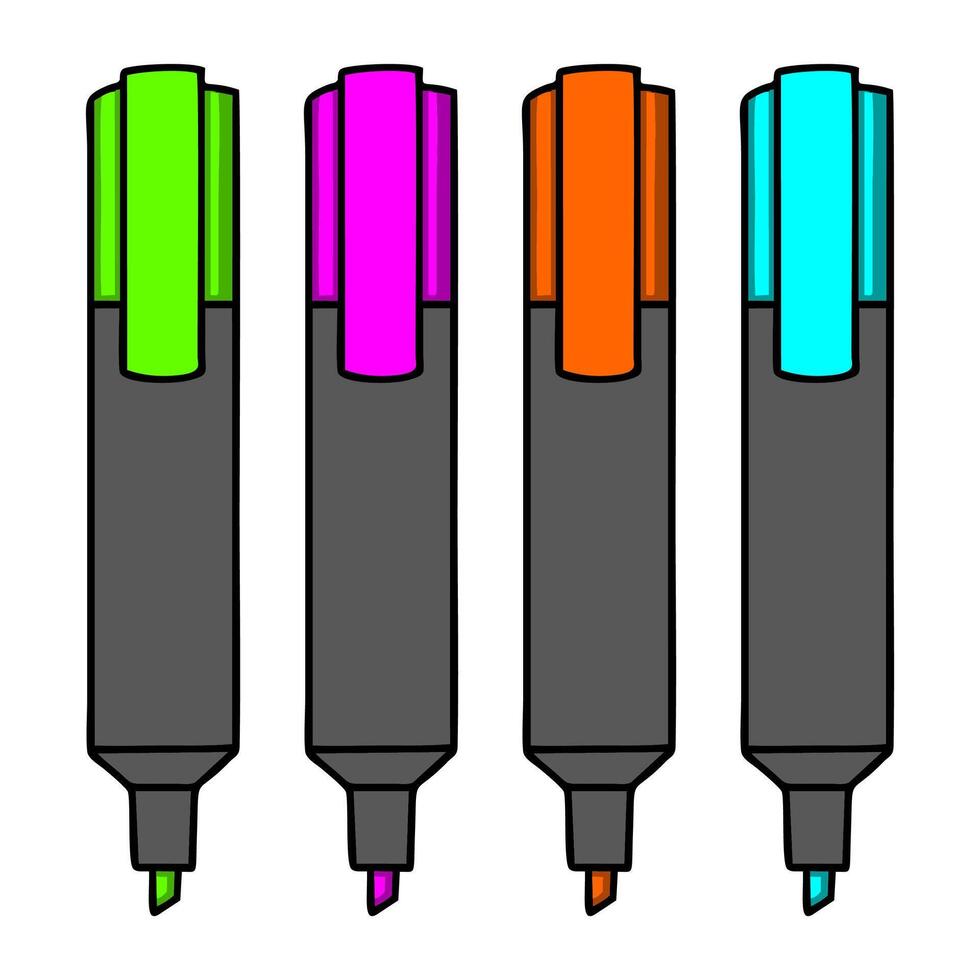 highlighter or stabilo or color marker vector