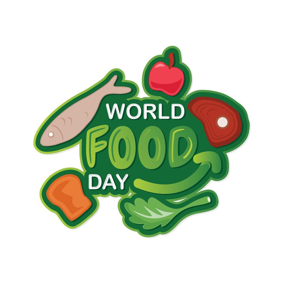 World Food Day letter text typography template design background vector