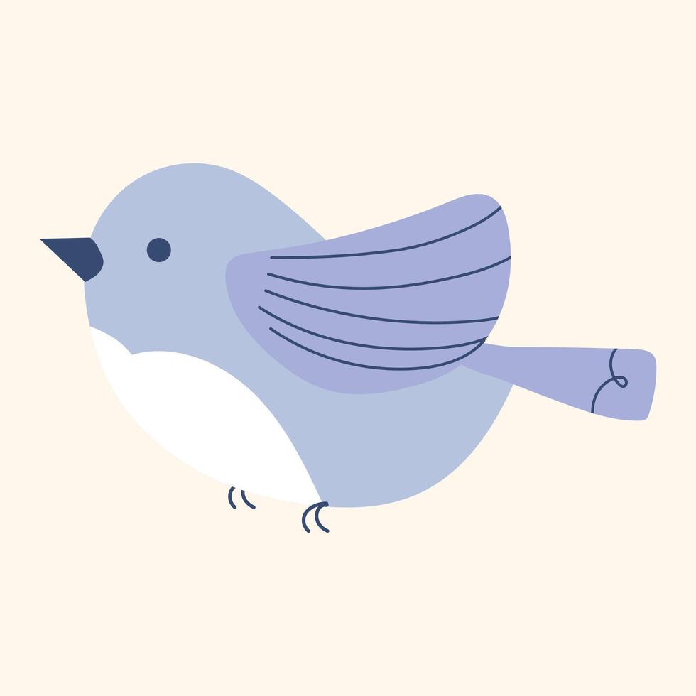 Cute bird Flat illustration isolated on white background vector