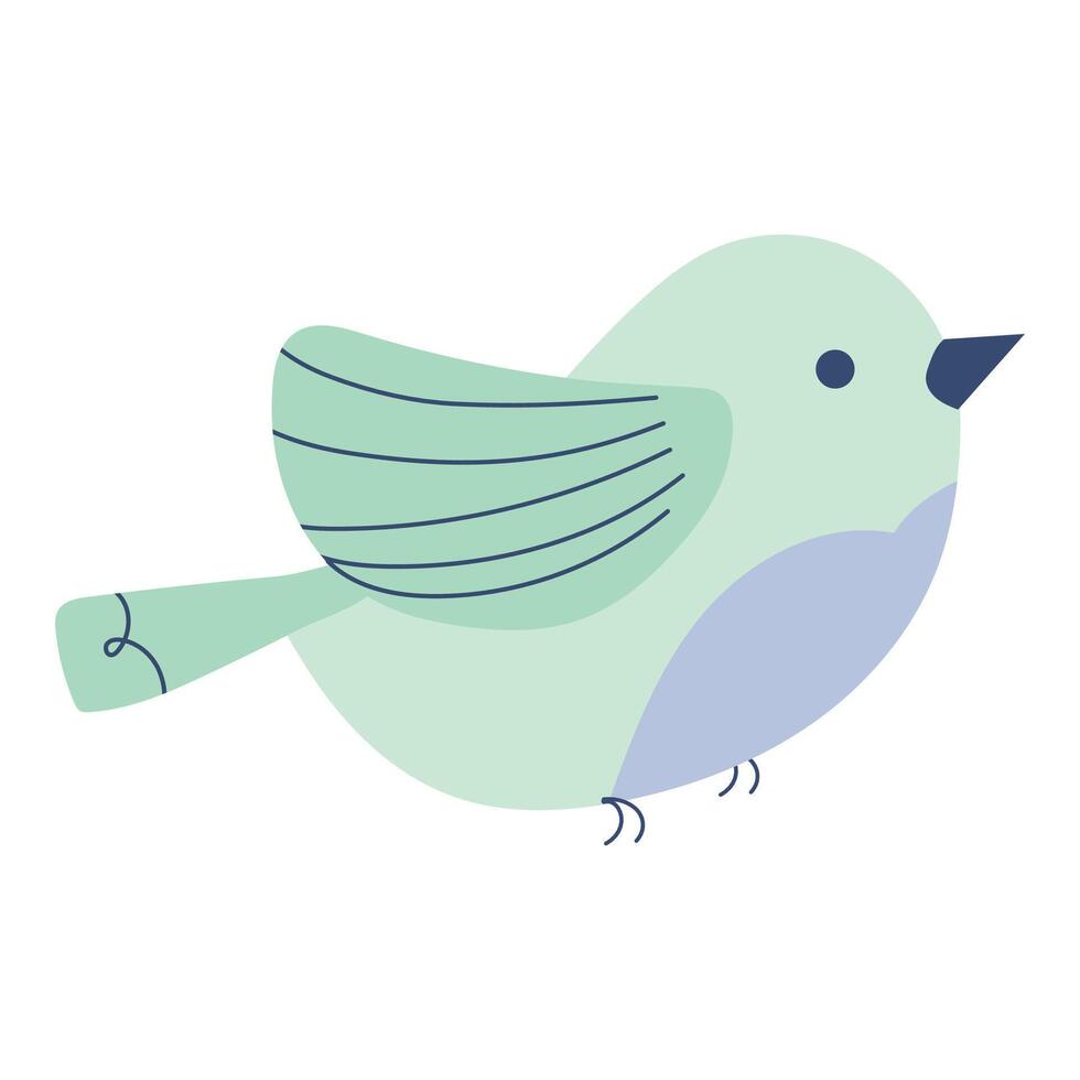 Cute bird Flat illustration isolated on white vector