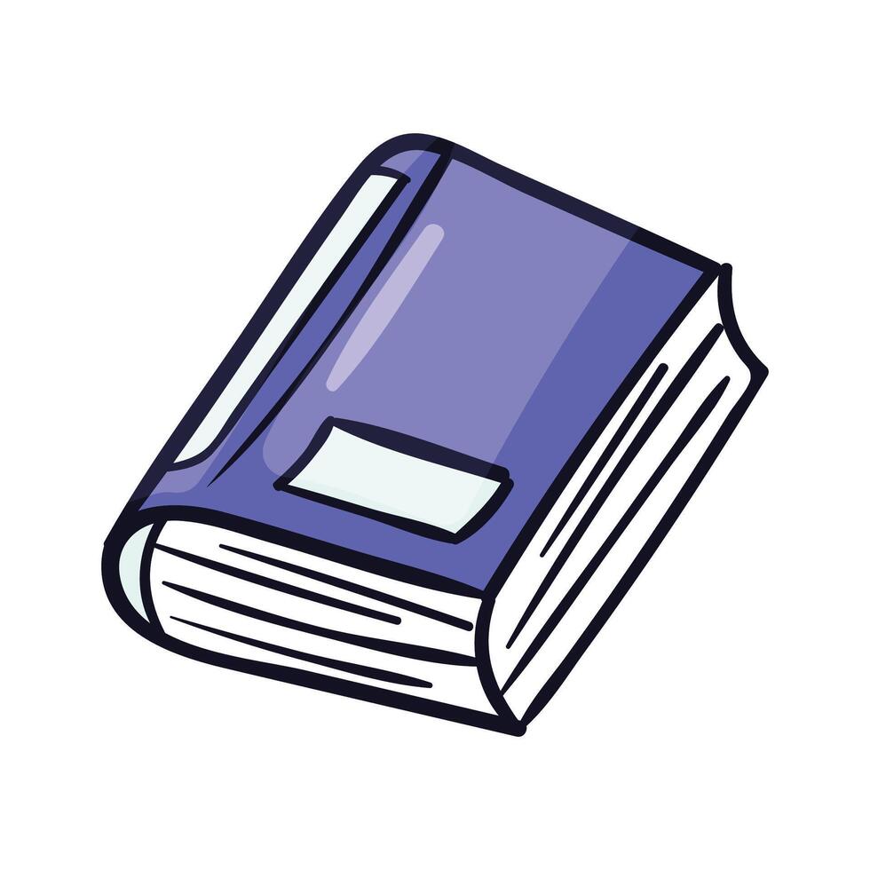 Hand drawn book cartoon illustration on a white vector