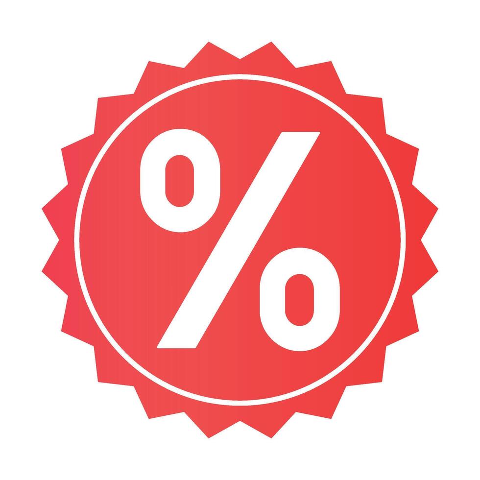 Discount Tag Red Glyph Style on white background vector