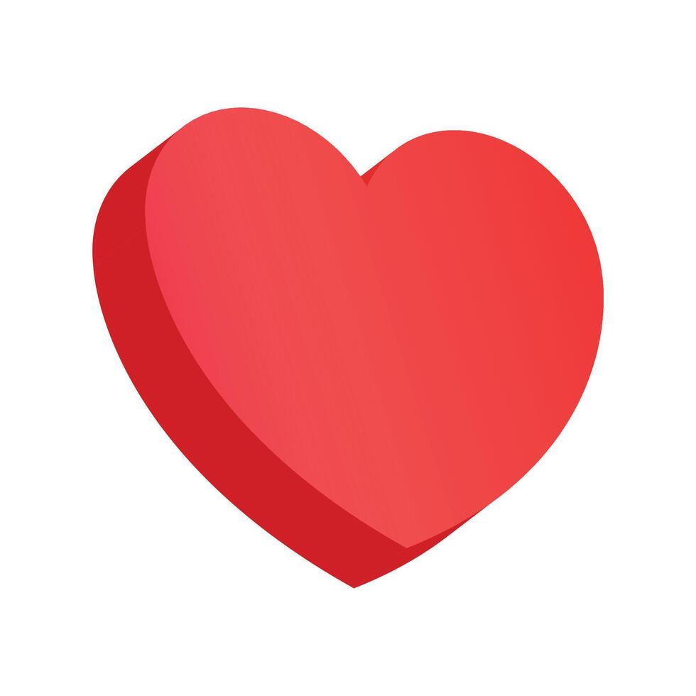Red heart icon Isometric on white background vector